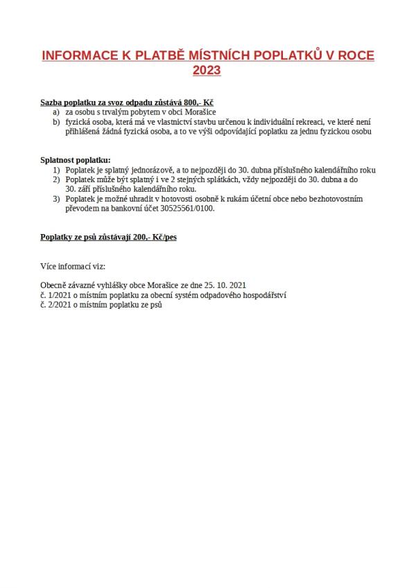 místní poplatky - info občanům