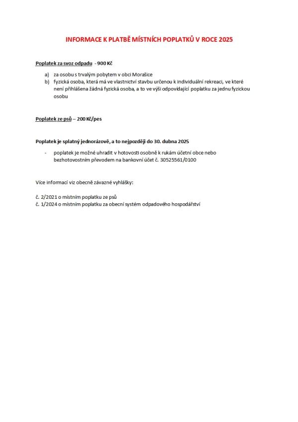 platba poplatků 2025