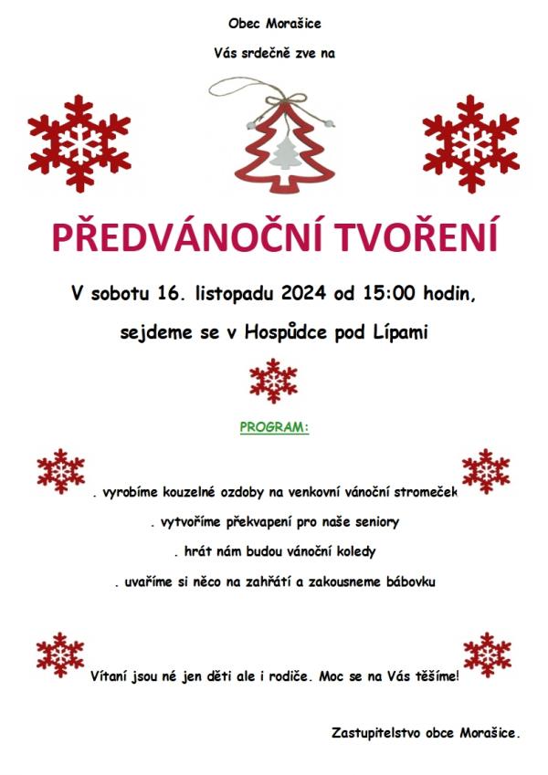 Předvánoční dílničky 2024 - plakát